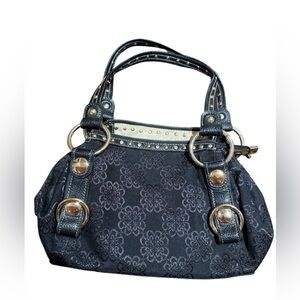 Faux suede handbag, Kathy Van Zeeland studded shoulder bag